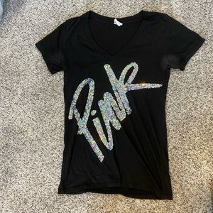 PINK Victoria secret sequin v-neck